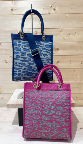 Borsa a mano da donna rosa grigio -Grande- - AVS-AURA