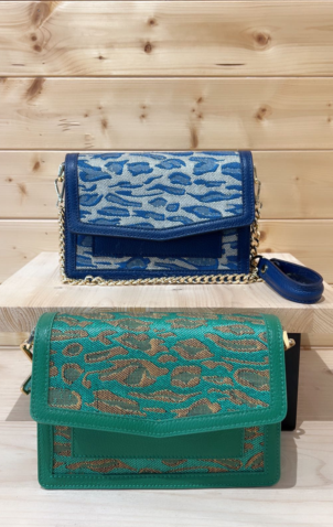 ANGI LUXI Borsa a mano da donna blu grigio -Piccola- - AVS-AURA