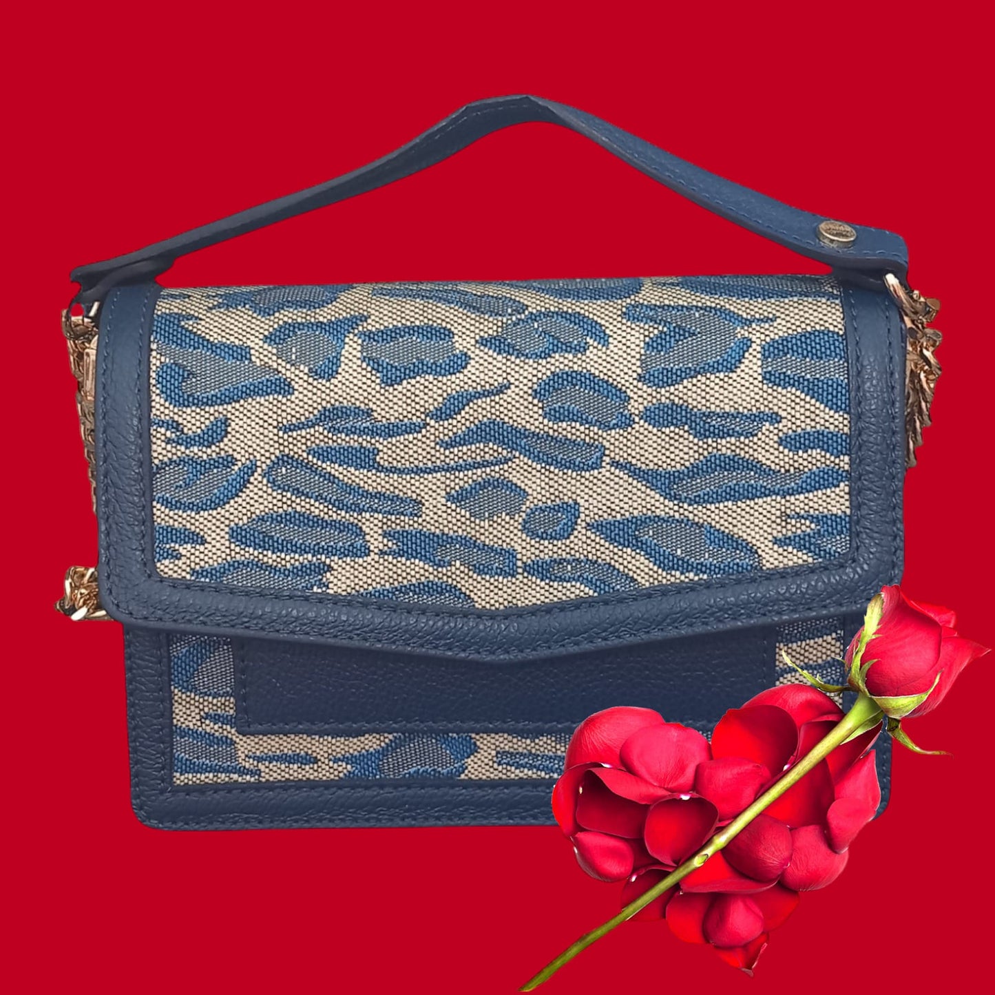 ANGELINA Jd Borsa a mano da donna blu grigio -Grande- - AVS-AURA
