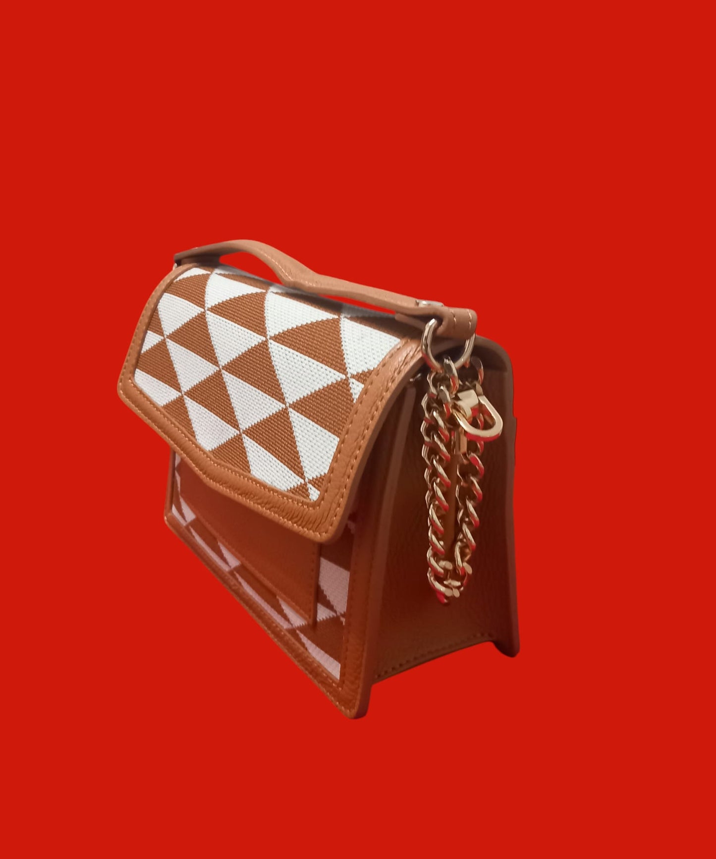 LUXI ANGEL Borsa a mano da donna bianca marrone -Piccola- - AVS-AURA