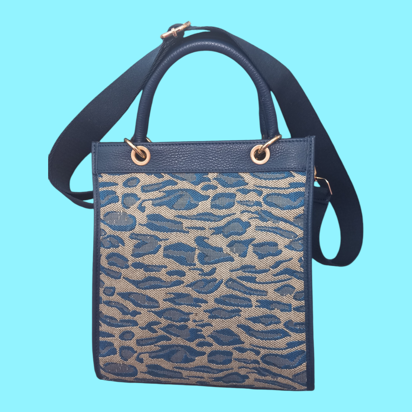 ANGELINA Jd Borsa a mano da donna blu grigio -Grande- - AVS-AURA