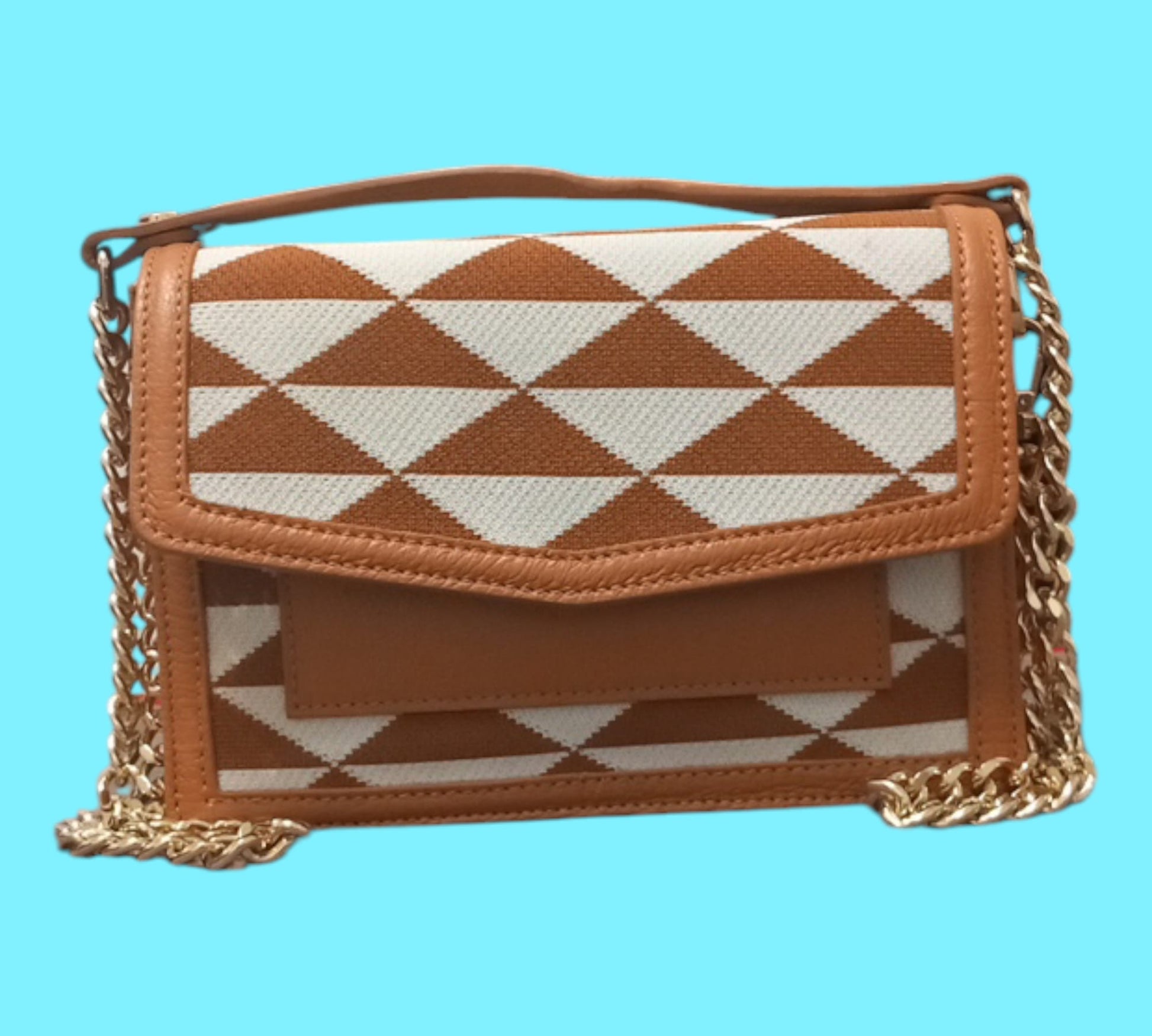 LUXI ANGEL Borsa a mano da donna bianca marrone -Piccola- - AVS-AURA